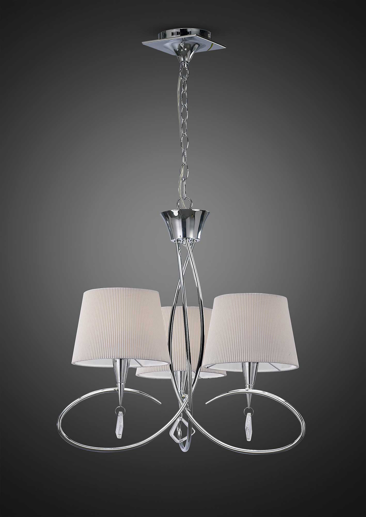 Mara Polished Chrome-Ivory White Ceiling Lights Mantra Multi Arm Fittings